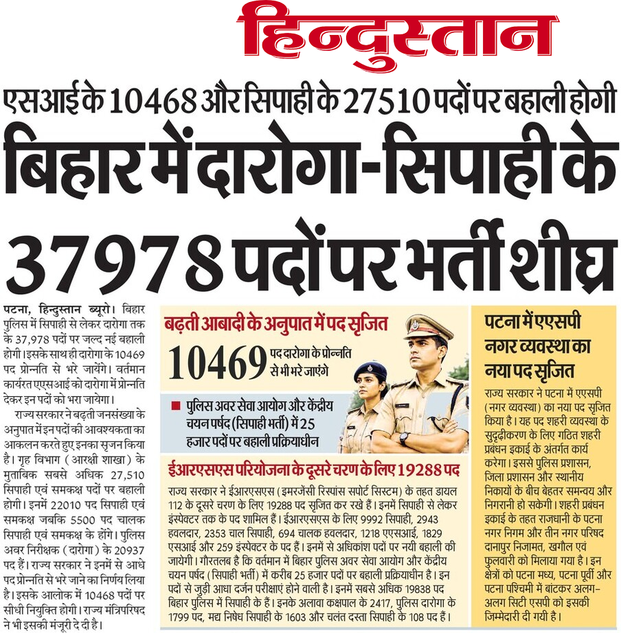 Bihar Police Vacancy 2026 Official Notification News Update