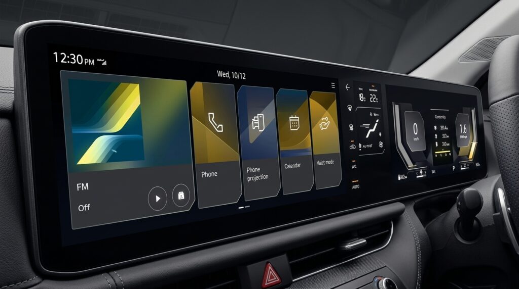 Kia Seltos 12.3 Inch Trinity Panoramic Display Features