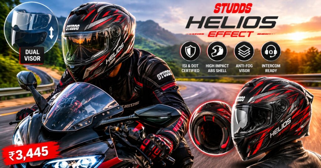 Studds Helios Effect Bike Rider Helmet Full Details Image