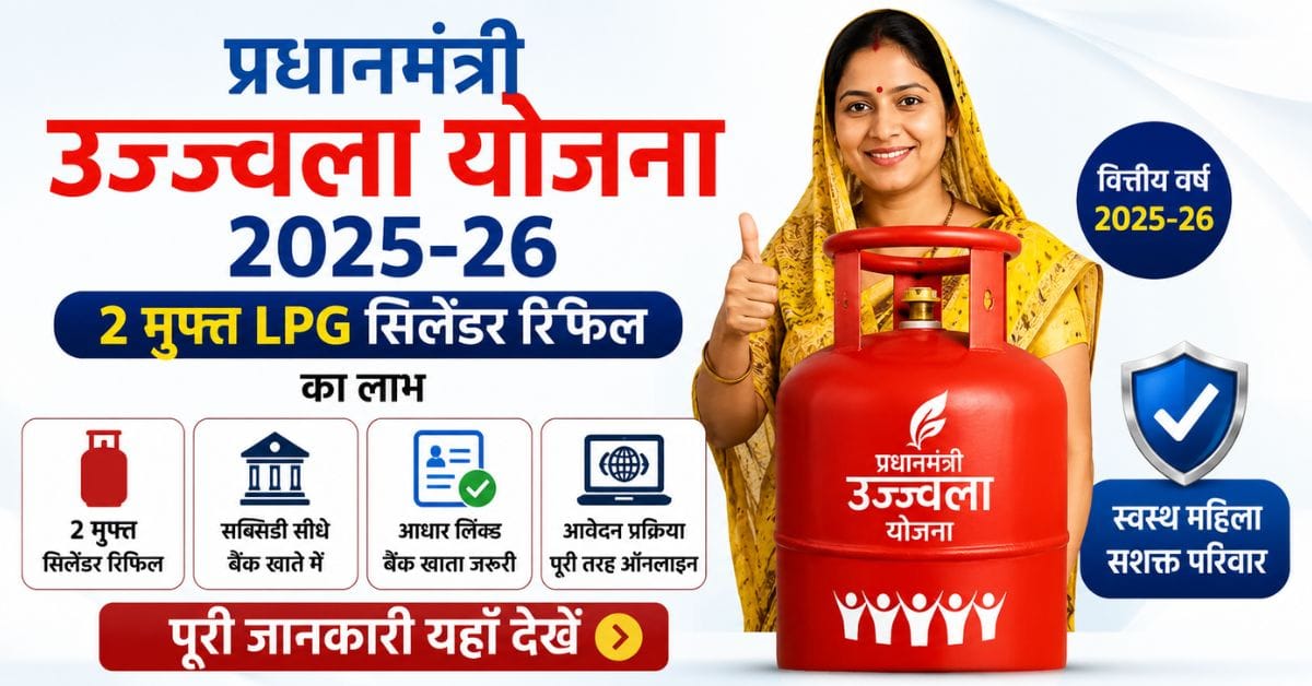 PM Ujjwala Yojana 2026 2 Free LPG Cylinder Refill, Eligibility & Online Apply