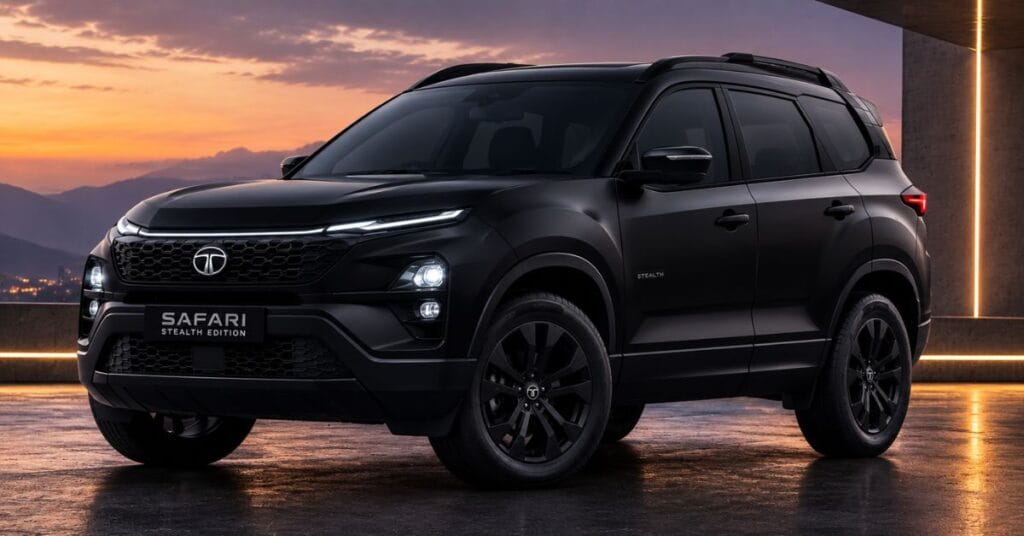 Tata Safari Stealth Edition 2026 – Premium Black SUV Front Look